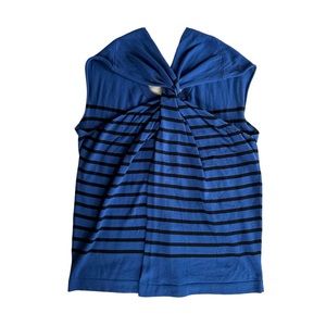 Jean Paul Gaultier Twisted Open Back Navy Stripes Tank Top